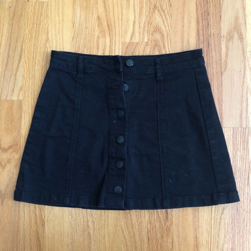 black jean skirt